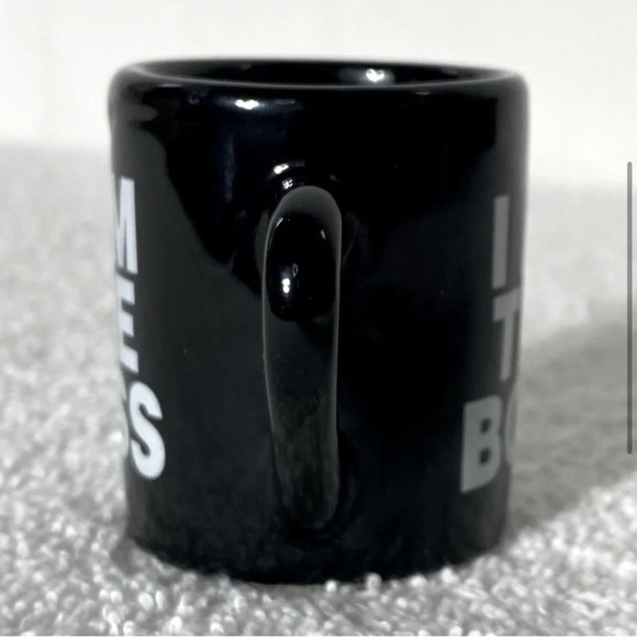Vintage Black I Am The  Boss Tiny Espresso Mug - Picture 4 of 9